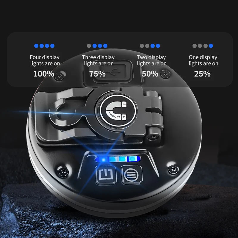 Rechargeable Waterproof Outdoor Camping Light Portable with Clip Hook Magnet RGB Ambiance Multifunctional for Camping