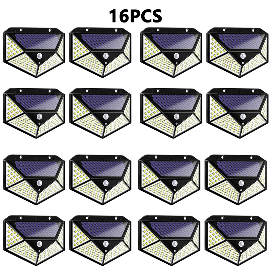 16PCS Solar Lights Outdoor Waterproof Wall Lamp Motion Sensor Solar Powered Sunlight Street Light for Garden Porch Yard Garage