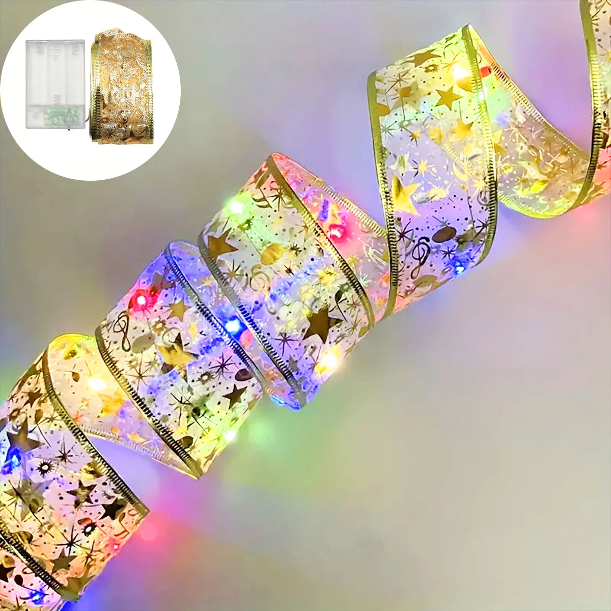 5/10 meter Christmas ribbon copper wire lamp, suitable for perfect wedding and Christmas decoration, Christmas tree decoration