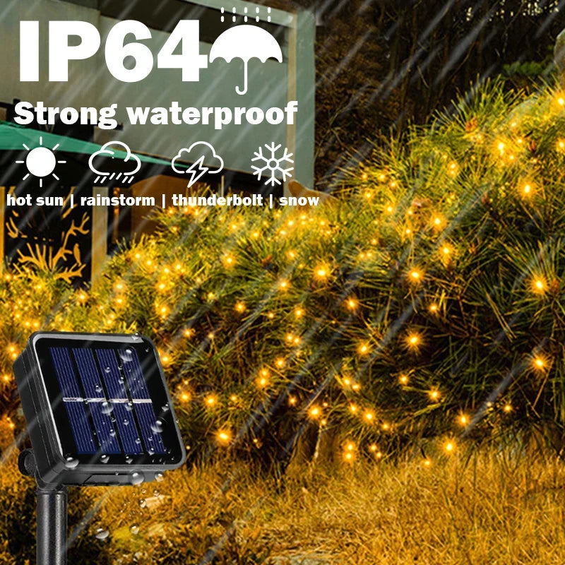 Solar Light Outdoor Waterproof 50/100/200/300 LED Lamp String For Holiday Christmas Party Fairy Lights Garden Garland