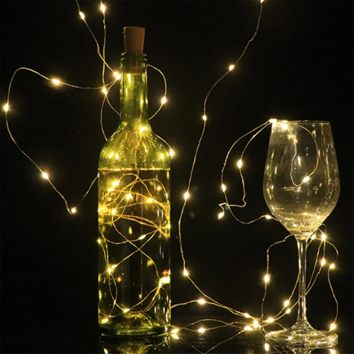 ONCE 10PCS Wine Bottle Cork Lights 20 LED Fairy String Lights for DIY Party Wedding Christmas Festival Bar Decoration