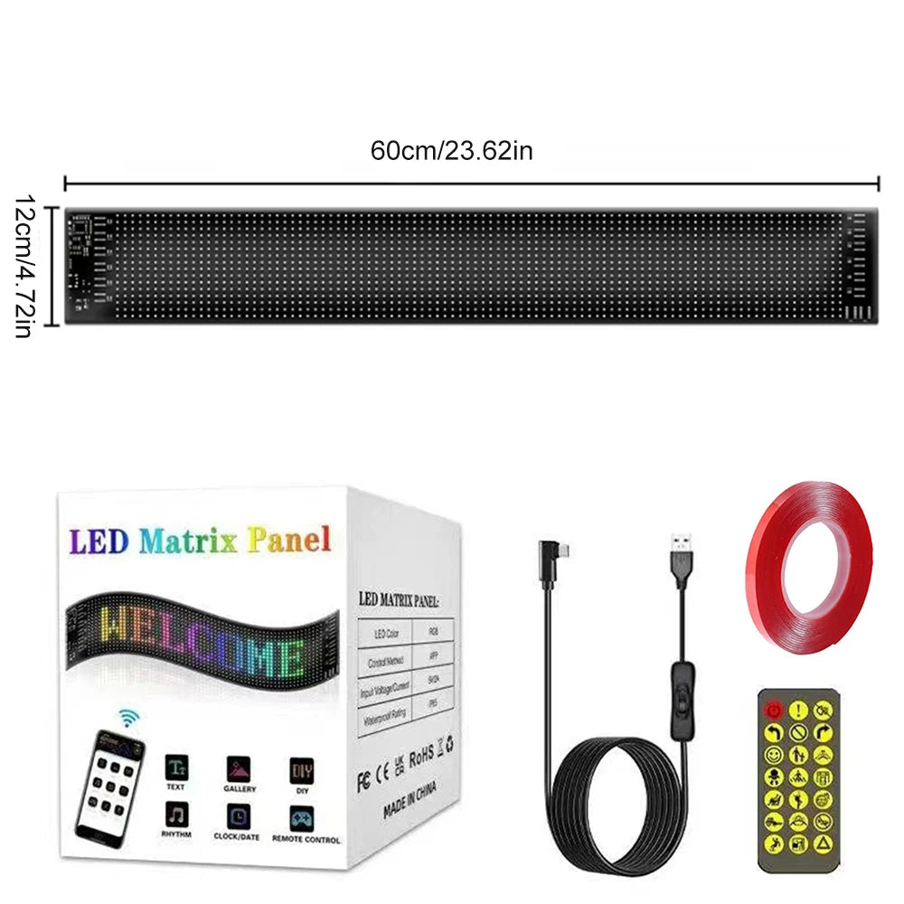 Led Display Truck Eye Car Sign Bluetooth APP Matrix Pixel Panel Night Light DIY Programmable Flexible For Car Store Hotel Bar