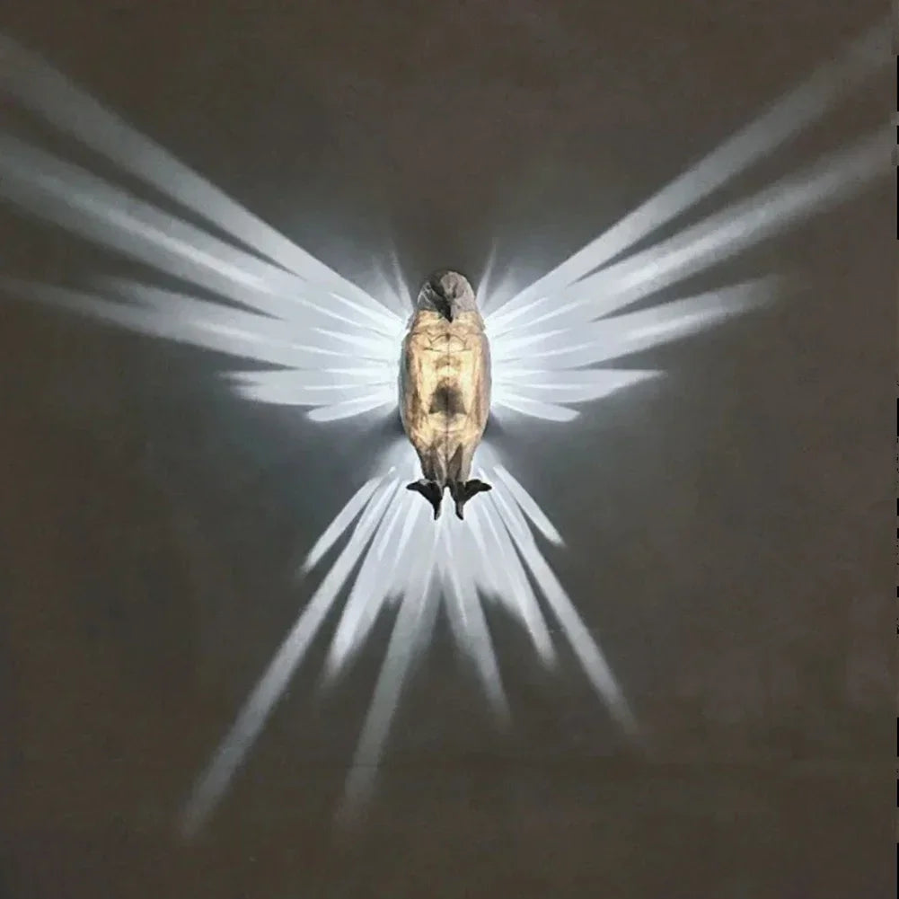Cute LED Wall Light Battery Operated Owl Eagle Shape Projector Light 3D Animal LED Wall Lamp for Staircase Hallway Wall Sconce