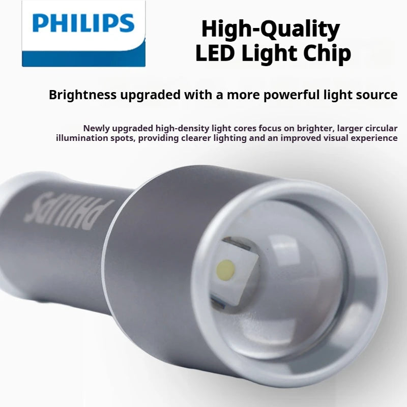 Philips 2025 New SFL2251 EDC Flashlight Aluminum Flashlight Replaceable Battery Zoomable Mini Size Suitable for Outdoor Camping