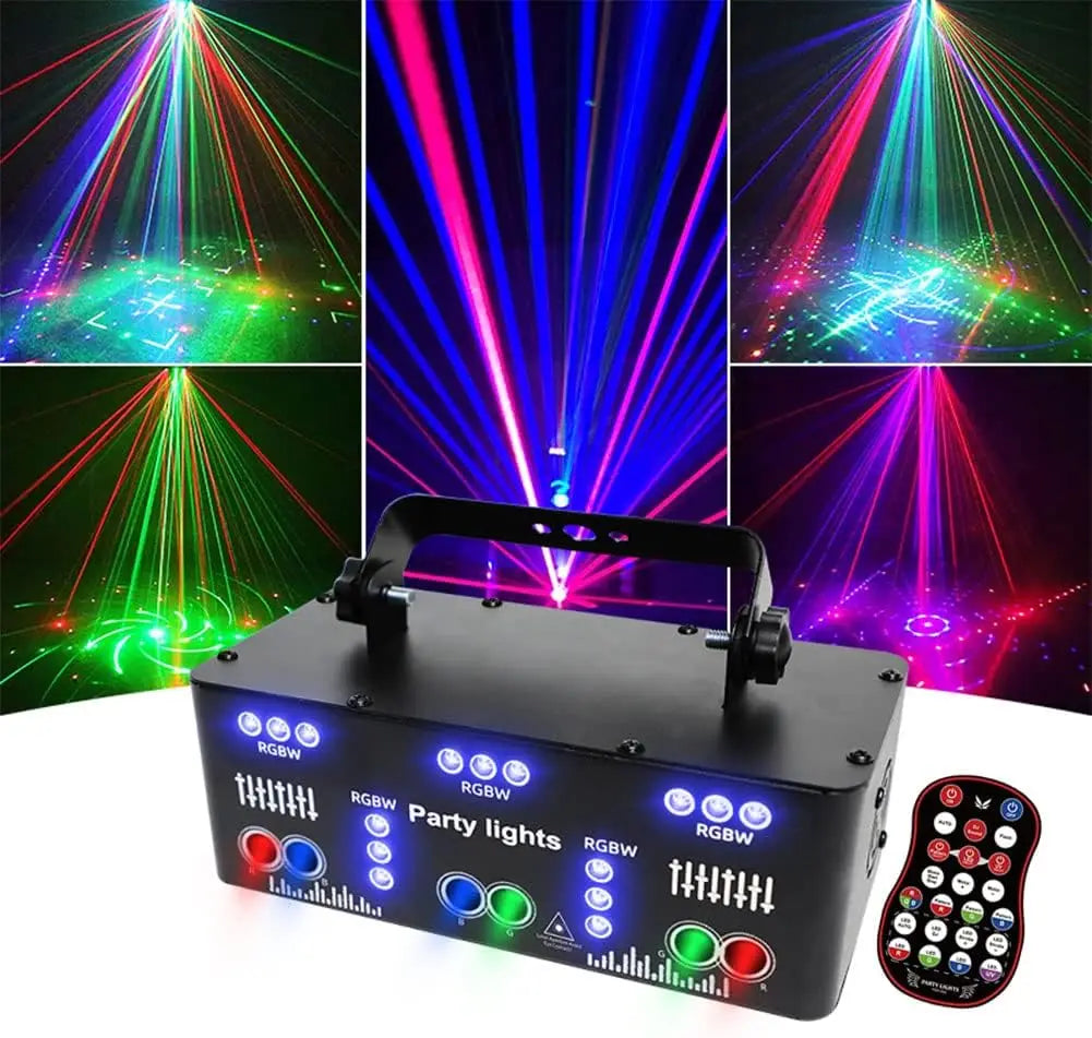 21 Eyes RGB DJ Disco Party Stage Light DMX512 UV LED Pattern Strobe Lights for Laser Light Show Xmas Club Bar Disco Dancing