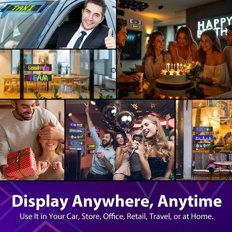 Led Display Truck Eye Car Sign Bluetooth APP Matrix Pixel Panel Night Light DIY Programmable Flexible For Car Store Hotel Bar