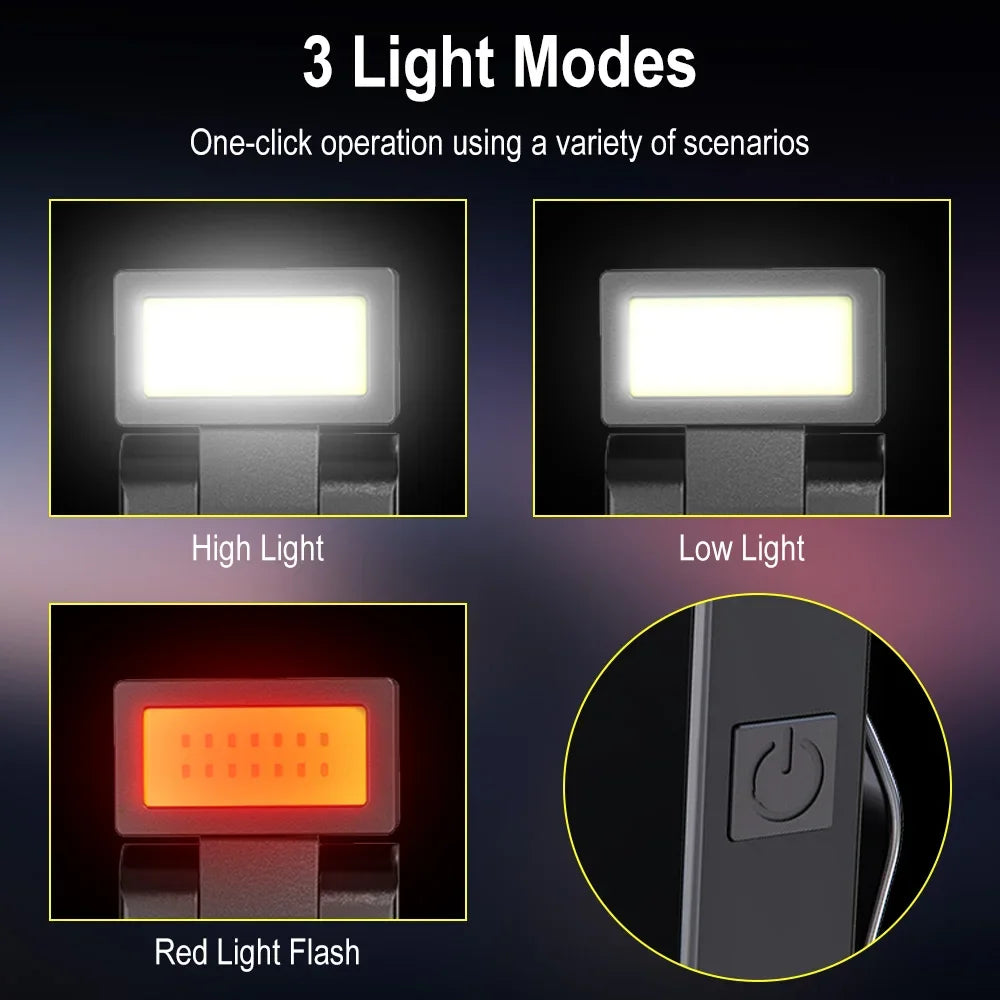 BORUiT 300LM Rotatable Head EDC LED Flashlight Type-C Rechargeable Work Light Torch with Magnet Camping Pocket Lantern