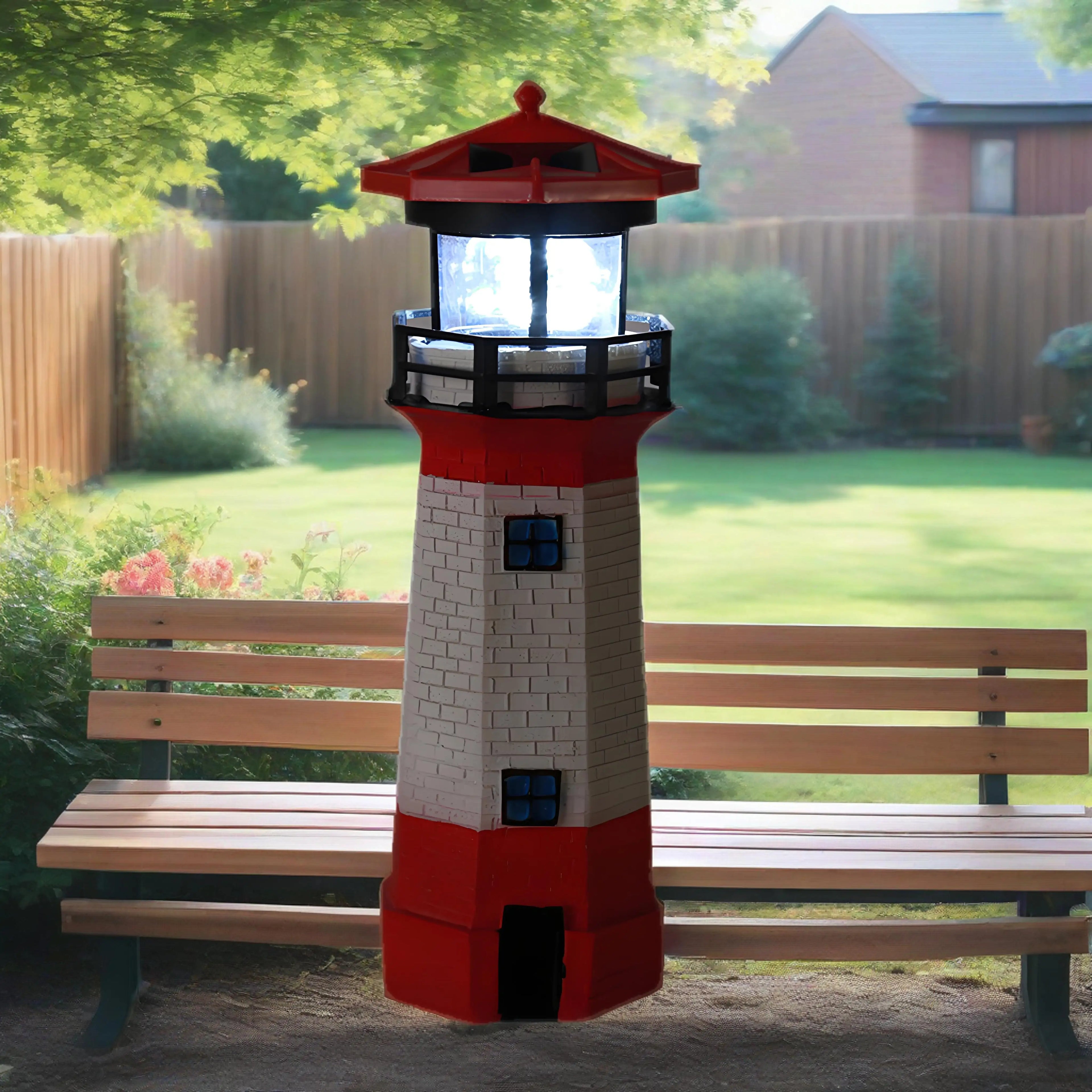 Outdoor Solar Light Lighthouse, LED Courtyard Solar Lights, Garden Lawn and Terrace Decoration, Modern Landscape Lighting Lamp