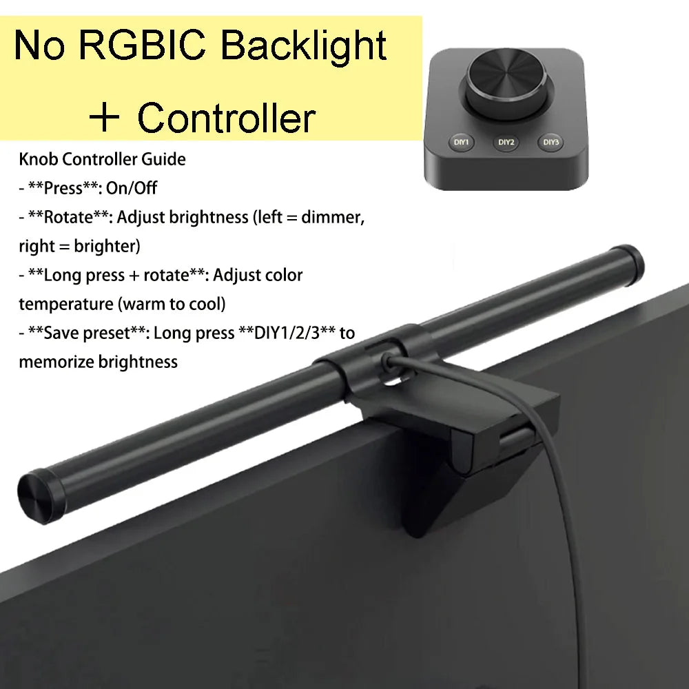 Wiscolor LED Screen Monitor Hanging Light Bar LCD Computer Laptop PC Reading Lightbar RGB Dimming Desk USB Lamp Study Eyes Care