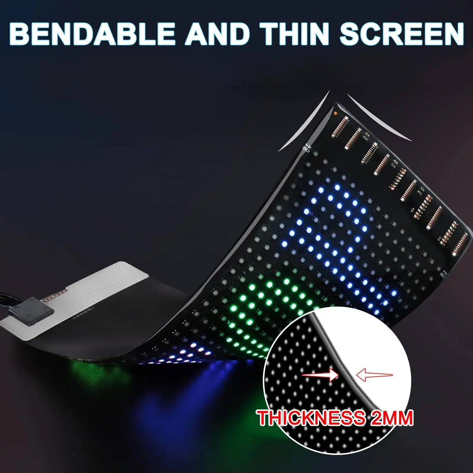 LED Sign Bluetooth App/Remote Control Flexible Programmable Car Interior Lights USB 5V Custom Text Pattern Matrix Panel 17x7 cm