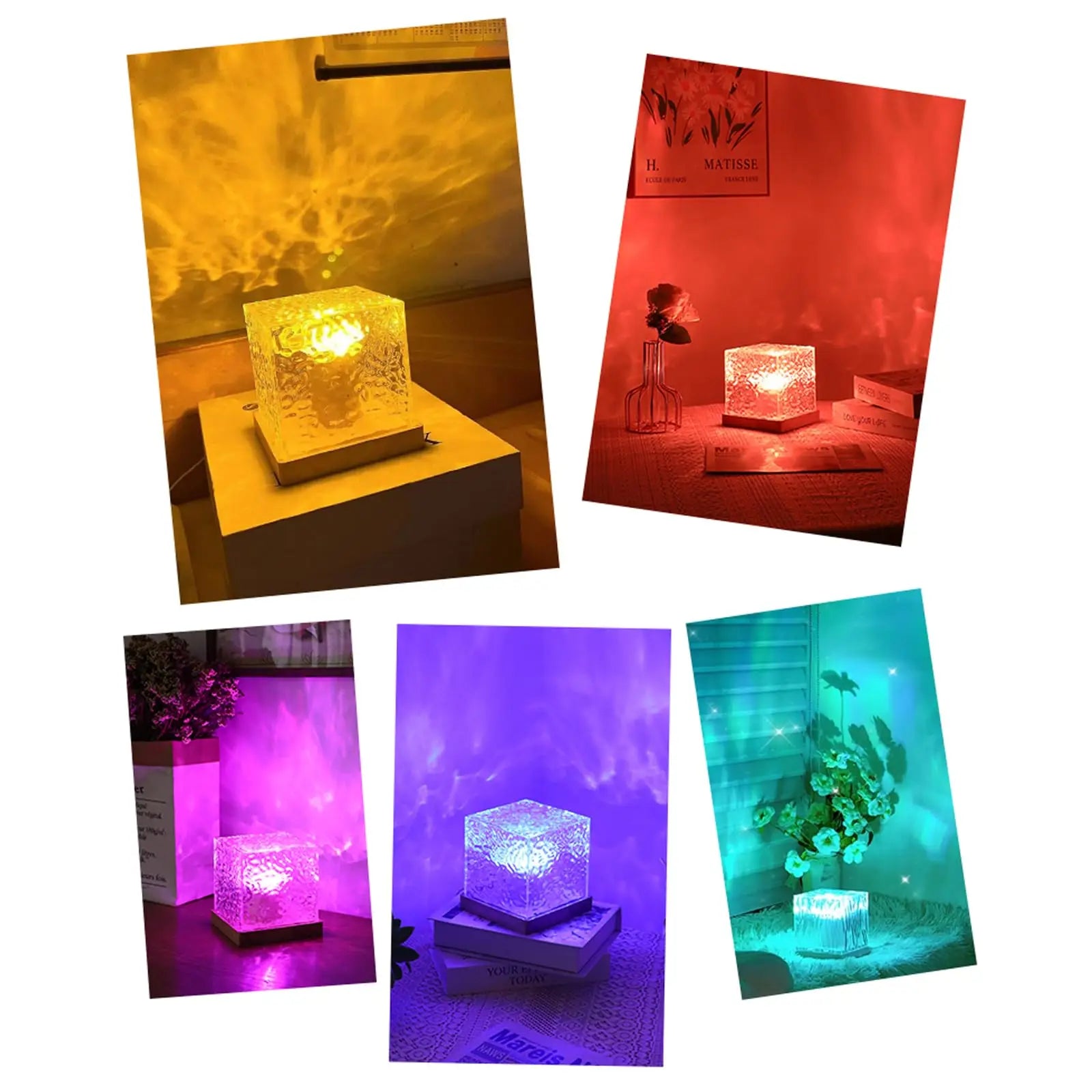 Ocean Wave Projector Light, 16-Color Luminorthe Cube Lamp & App Remote, 3D Holographic Water Ripple Romantic Ambient Lighting