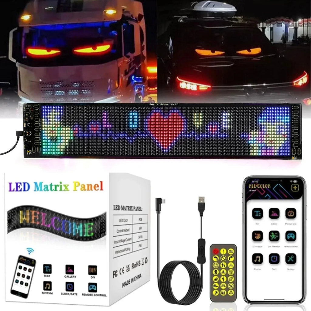 USB 5V Flexible LED Matrix Pixel Panel Addressable LED RGB Sign Flexible Screen Scrolling Message Display Board Bluetooth