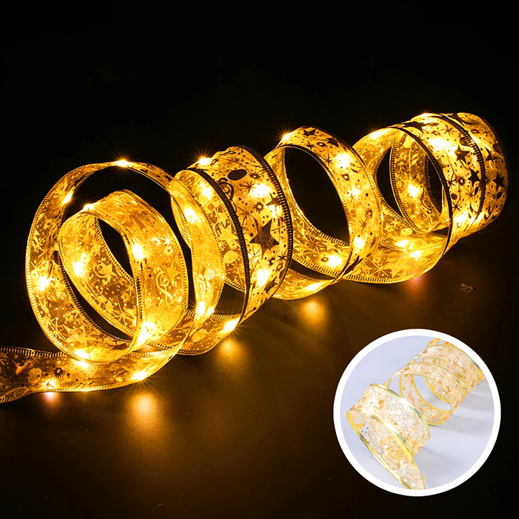 5/10 meter Christmas ribbon copper wire lamp, suitable for perfect wedding and Christmas decoration, Christmas tree decoration