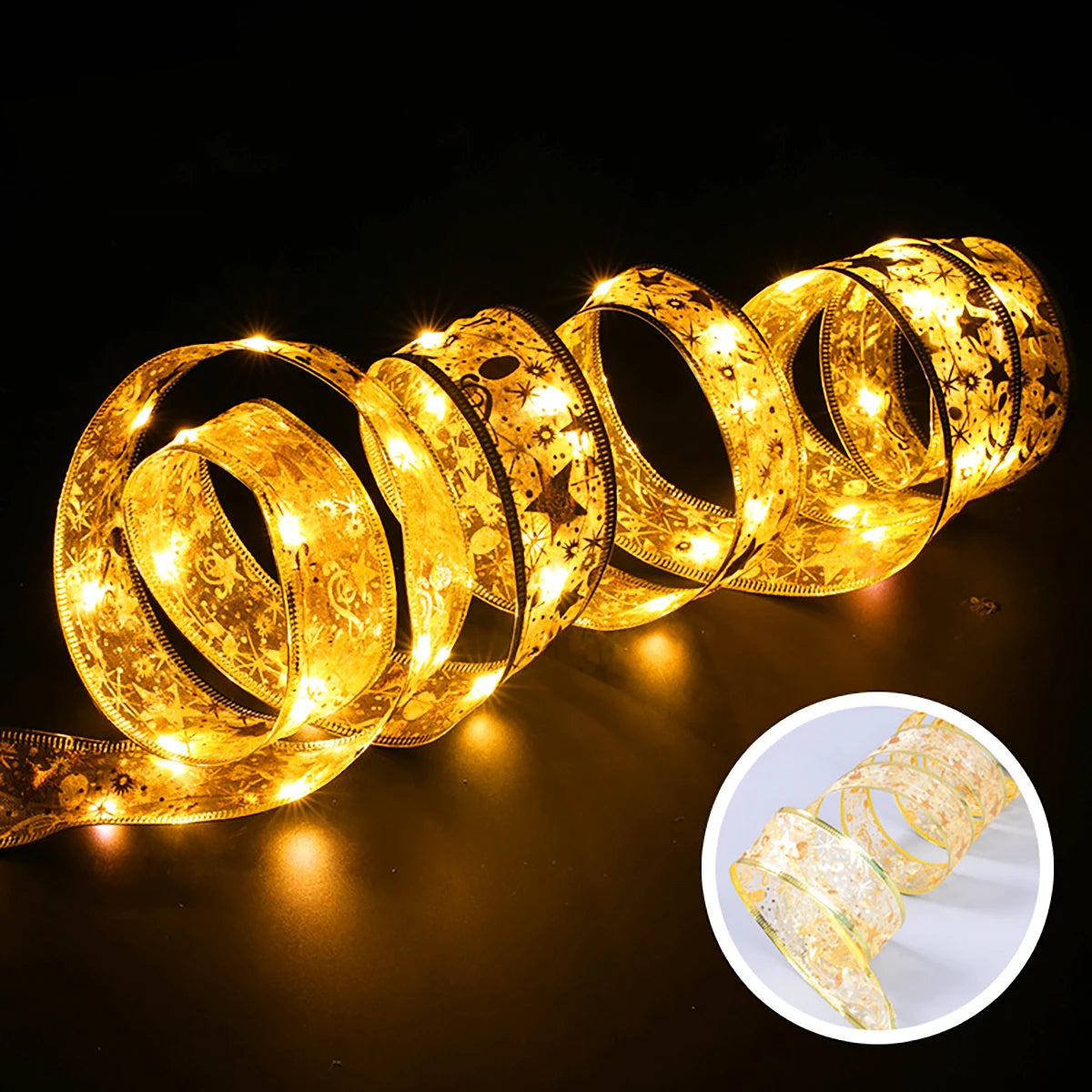 5/10 meter Christmas ribbon copper wire lamp, suitable for perfect wedding and Christmas decoration, Christmas tree decoration