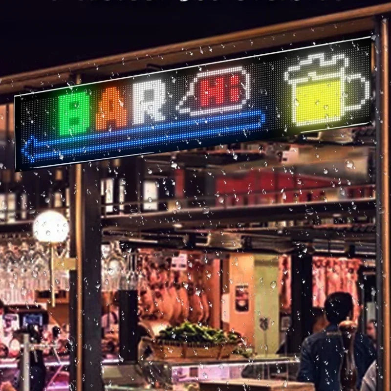 New LED Matrix Pixel Panel Display Screen Flexible RGB Car Graffiti Scrolling Text Animation Shop Reminder Light Bluetooth