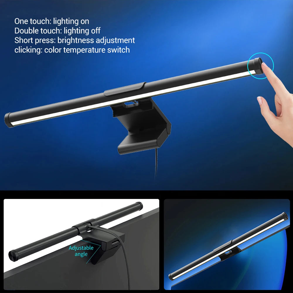 Wiscolor LED Screen Monitor Hanging Light Bar LCD Computer Laptop PC Reading Lightbar RGB Dimming Desk USB Lamp Study Eyes Care