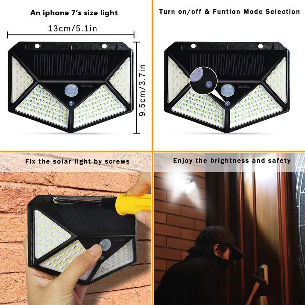 16PCS Solar Lights Outdoor Waterproof Wall Lamp Motion Sensor Solar Powered Sunlight Street Light for Garden Porch Yard Garage