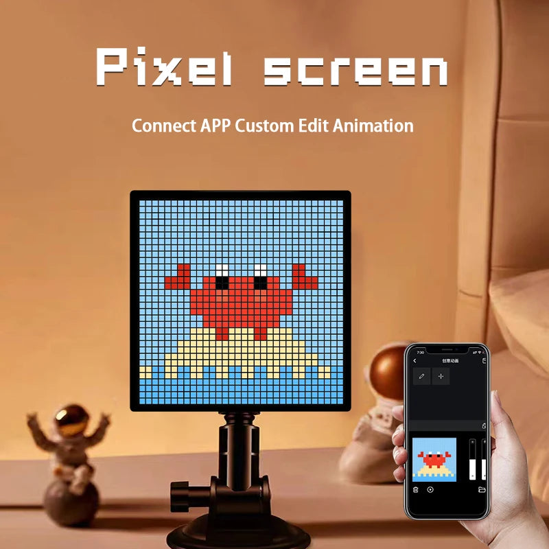 LED Pixel Display Screen, Bluetooth Pixel Light Table, Pixel Photo Frame DIY Mosaic Pixel Style Wall Mounted Pixel Screen
