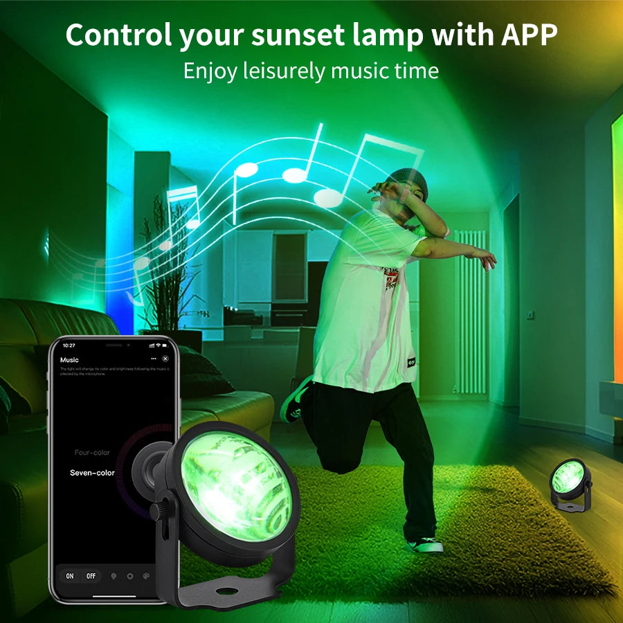 Sunset Photography Led Fill Light Tuya Smart Life App Remote Control Sunset Projector Night Light RGB Atmosphere Wall Spotlight