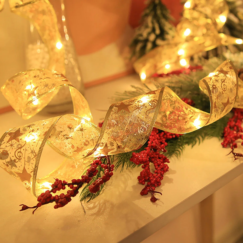 5/10 meter Christmas ribbon copper wire lamp, suitable for perfect wedding and Christmas decoration, Christmas tree decoration