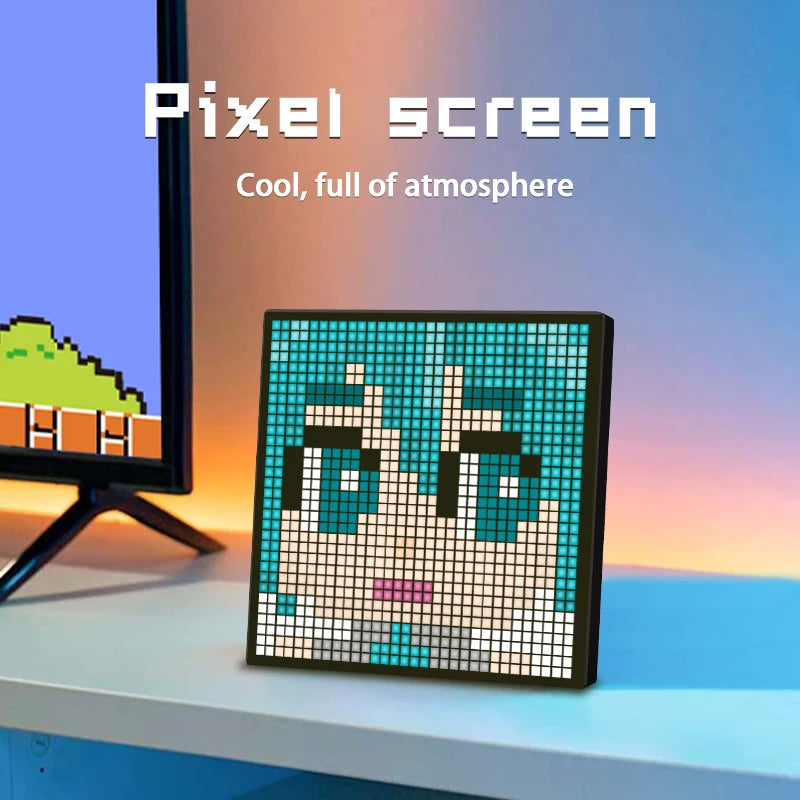 LED Pixel Display Screen, Bluetooth Pixel Light Table, Pixel Photo Frame DIY Mosaic Pixel Style Wall Mounted Pixel Screen