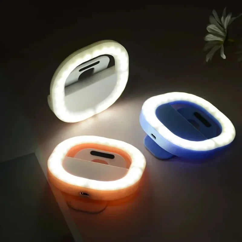 Mini Mobile Phone LED Beauty Makeup Light: USB Rechargeable, 3-Level Brightness Dimmable for Live Streams, Selfies, and Makeup