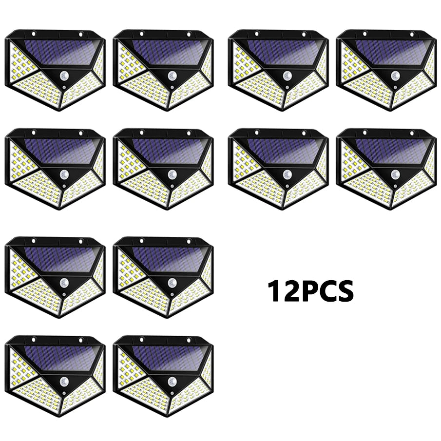 16PCS Solar Lights Outdoor Waterproof Wall Lamp Motion Sensor Solar Powered Sunlight Street Light for Garden Porch Yard Garage